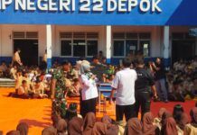 SMPN 22 Depok Digeruduk TNI, Bekali Siswa – Siswi Tentang Bela Negara Sejak Dini